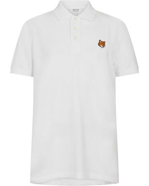 Maison Kitsuné Fox Short Sleeve Polo Shirt - White