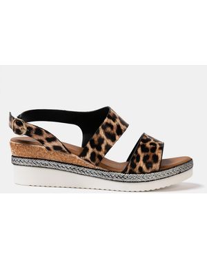 Firetrap Ella Ladies Back-Strap Wedge Sandals - Black