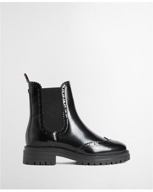 Barbour Fawne Leather Chelsea Boots - Black