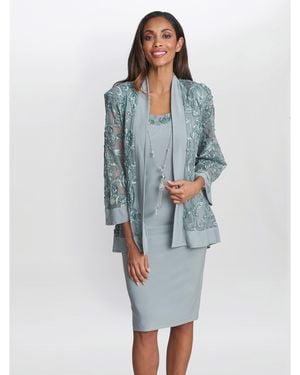 Gina Bacconi Beverley Soutache Dress And Jacket - Blue