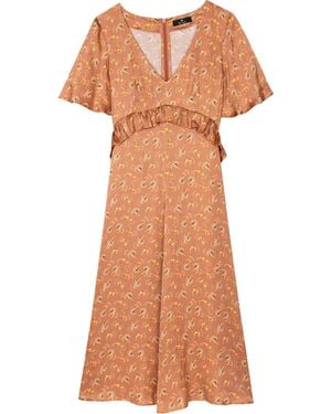 Paul Smith Paisley Midi Tea Dress - Brown