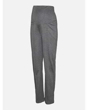 Mama.licious Mama Straight Leg Trousers - Grey