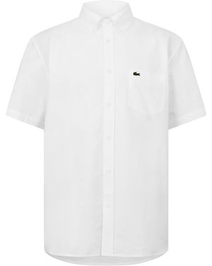 Lacoste Short Sleeve Oxford Shirt - White