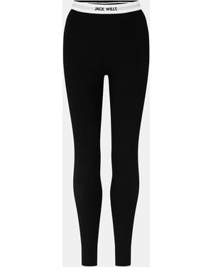Jack Wills Redbrook Logo Waistband Leggings - Black