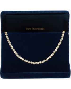 Jon Richard Plated Cubic Zirconia Heart Allway Necklace - Blue