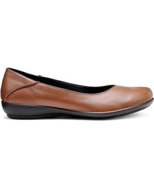 Hotter Birdie Wide Fit Ballerina Court Shoes - Brown