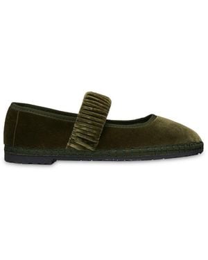 Flabelus Mafalda Velvet Mary Jane - Green