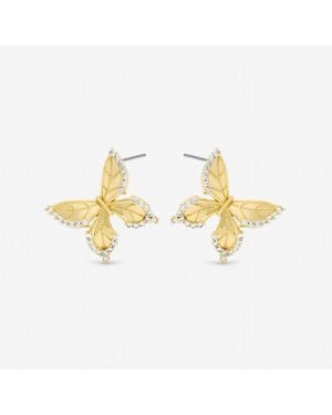 Jon Richard Plated Crystal Butterfly Clip Earrings - Metallic