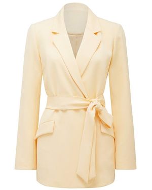 Forever New Daisy Double Breasted Belted Blazer - Natural