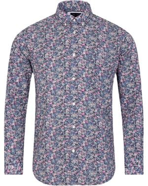 Eden Park Shirt With An Exclusive Floral Print - Blue