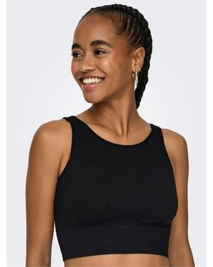 Only Play Seamless Training Crop Top - Black