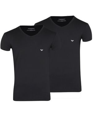 Emporio Armani Chest Logo T Shirt - Black