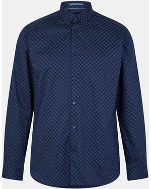 Ted Baker Potter Geo Print Slim Shirt - Blue