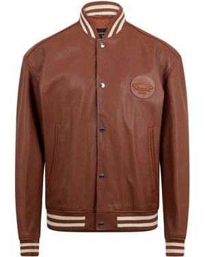 BOSS Morlops Leather Jacket - Brown