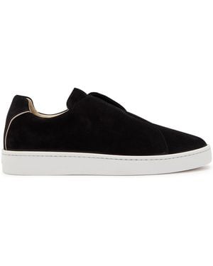 Aurélien Aur3 Suede Slip-On Trainers - Black