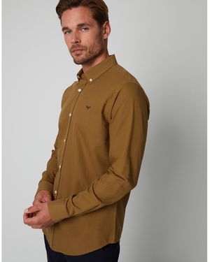 Threadbare Long-Sleeve Oxford Shirt - Brown