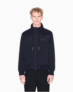 ARMANI EXCHANGE Duck Down Full-Zip Hidden Hood Softshell Jacket - Blue