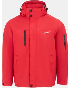Gelert Fleece Lined Windproof Detachable Hood Parka - Red