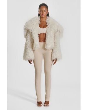 Mars the Label Mongolian Faux Fur Teddy Coat - White