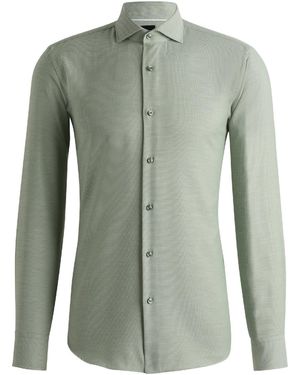 BOSS H Joe Spread Long Sleeve Oxford Shirt - Grey