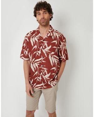 Threadbare Short-Sleeve Patterned Shirt - Red