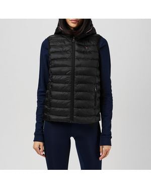Tommy Hilfiger Heritage Low Down Duck Down Detachable Hood Sleeveless Short Puffer Jacket - Black