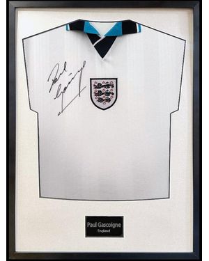 The Fan Cave Paul Gascogine Signed England 96 Shirt Standard F - Black