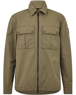Belstaff Stride Zip Collar Long Sleeve Overshirt - Green