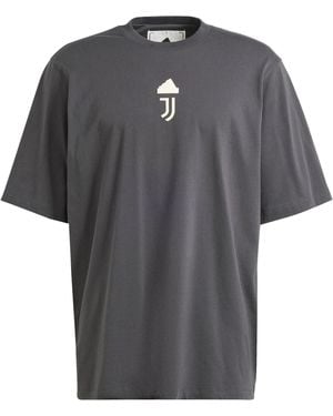 adidas Juventus Lifestyler T-Shirt 2023 2024 Adults - Grey