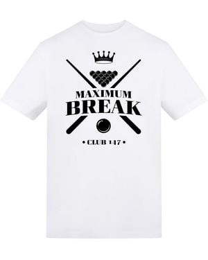 AWD Adults Printed Snooker Tee - White
