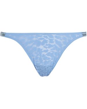 Calvin Klein Modern Cotton Lace Thong - Blue