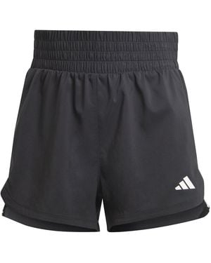 adidas Pacer Training 3-Stripes Woven High-Rise Shorts - Grey