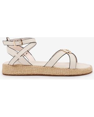 Where's That From Pu Alora Cross-Over Buckle Strap Sandals - Metallic