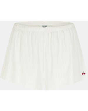 Jack Wills Pointelle Fleece Jogger Shorts - White