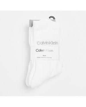 Calvin Klein Ck Logo Crew Socks 3-Pack - White