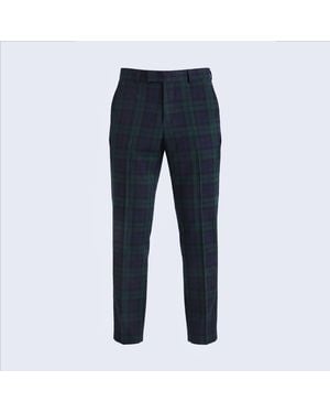 Twisted Tailor Ginger Slim Fit Tartan Suit Trousers - Blue