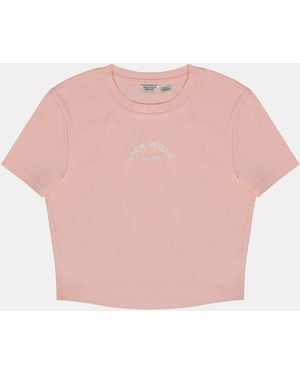 Jack Wills Cropped Baby Tee Ladies - Pink