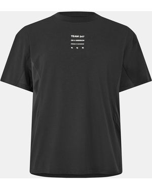 REPRESENT 247 Moisture Wicking Short Sleeve Performance Gym Top - Black