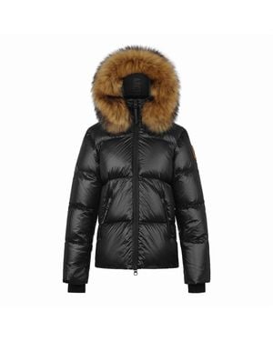 ARCTIC ARMY Puffer Og Hooded Long Sleeve Short Puffer Jacket - Black