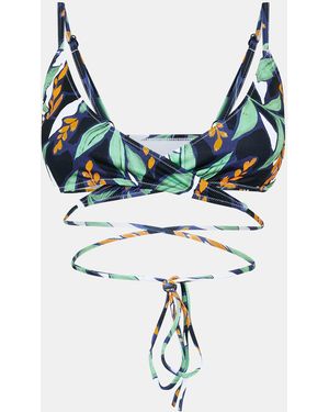 HUGO Blooms Woven Bralette - Blue