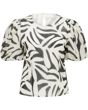 Forever New Lula Puff Sleeves Top - Grey