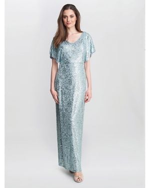 Gina Bacconi Courtney Maxi Sequin Dress - Blue