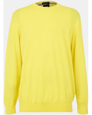 BOSS Pascas Cotton Long Sleeve Crew Neck Jumper - Yellow