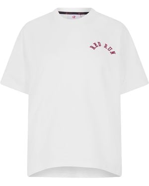 Red Run Active Dark Cherry Cotton Short Sleeve T-Shirt - White