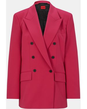 HUGO Amalisa Long Sleeve Zip Blazer - Red