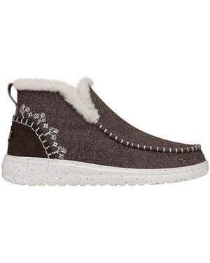 HEYDUDE Denny Wool Faux Shearling Boots - Brown