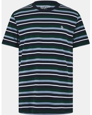 Original Penguin Regular Fit Stripe T-Shirt - Blue