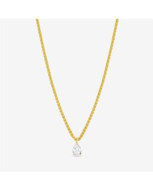 Jon Richard 18K Plated Chain Cz Peardrop Necklace - Metallic