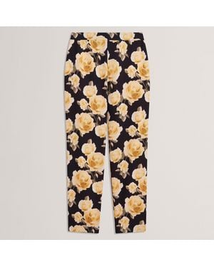 Ted Baker Printed Tapered Tailored Trousers - Black