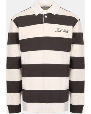 Jack Wills Cotton Long Sleeve Rugby Polo Shirt - Black